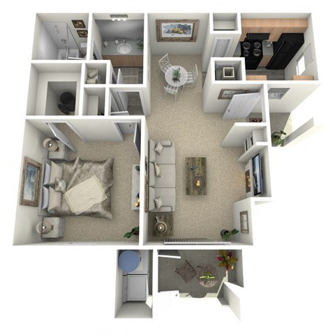 A3 Floor Plan at Alamo Park, San Antonio, TX 78218  